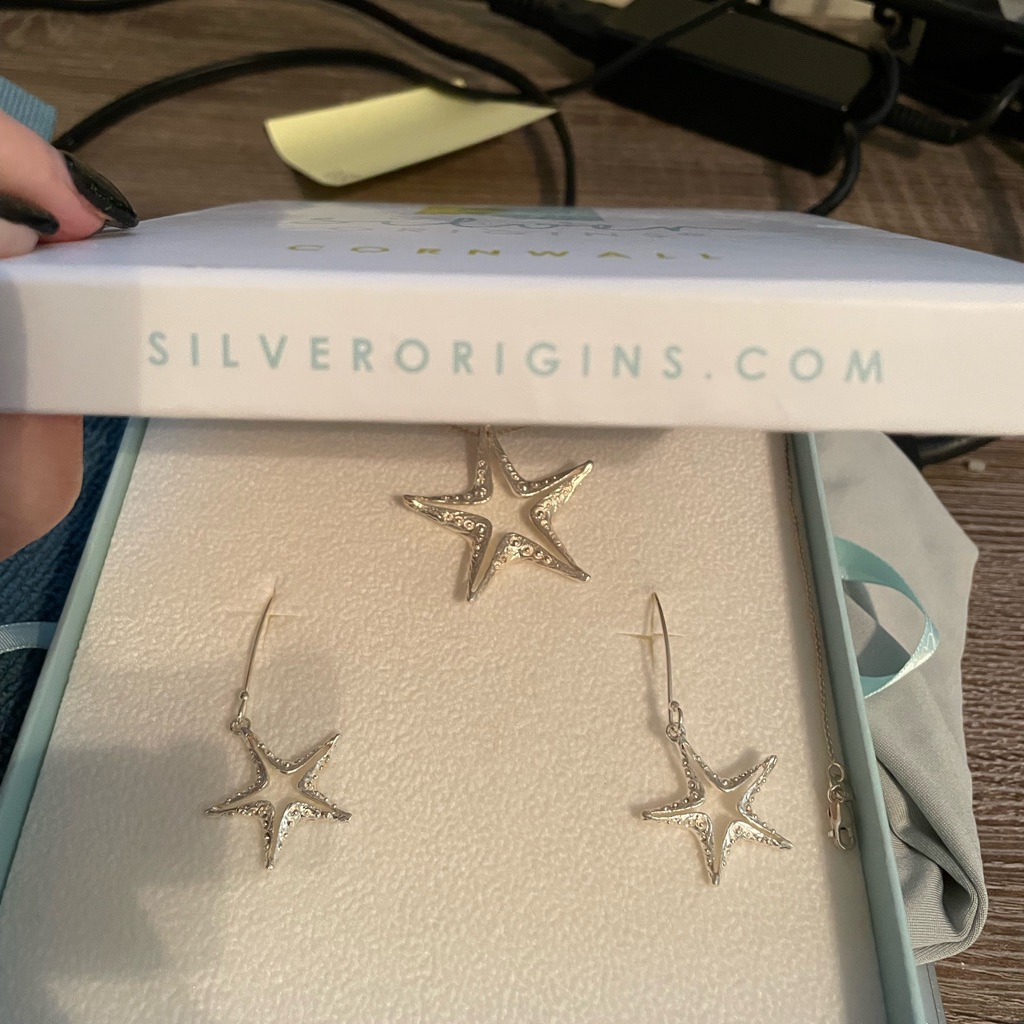 Silver Origins Starfish Earrings And Pendant Set